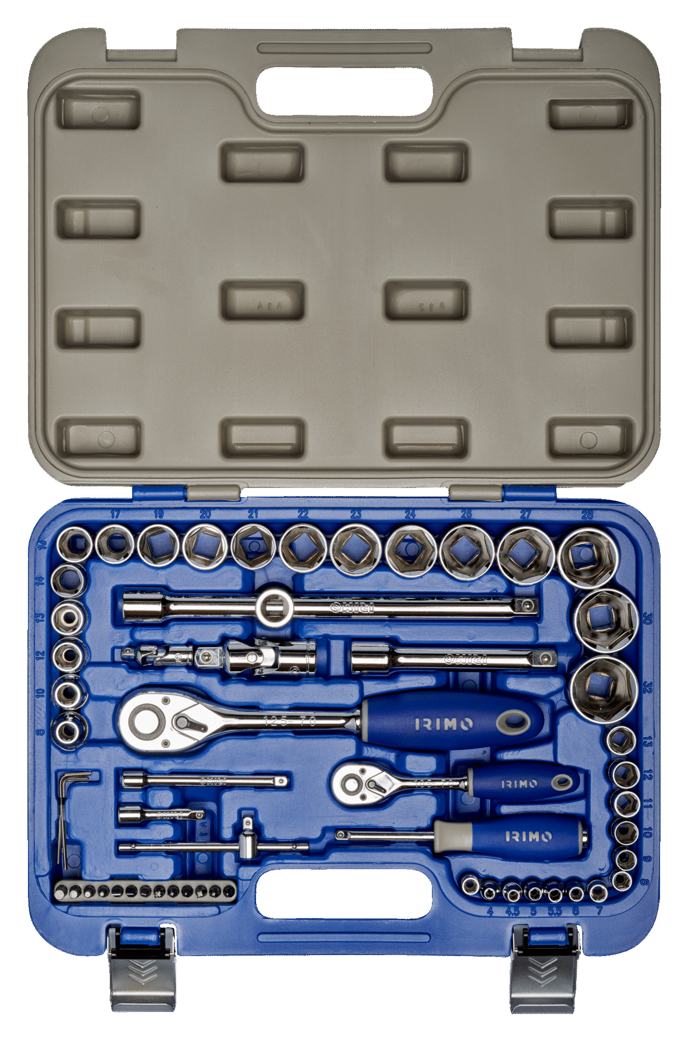 Juego de 58 copas hexagonales de 1/4"-1/2" IRIMO