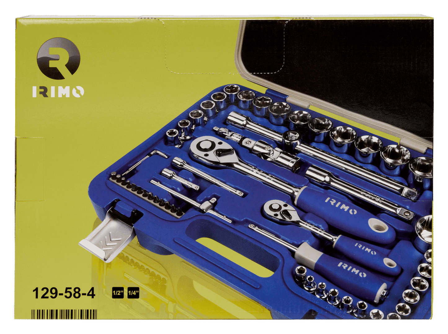 Juego de 58 copas hexagonales de 1/4"-1/2" IRIMO