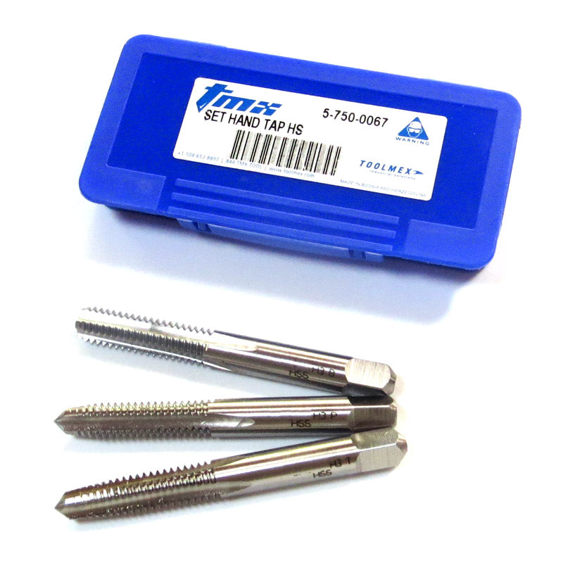 Juego de MACHOS x3 Acero Rapido, 3/8"-24 NC Toolmex 5-750-0102