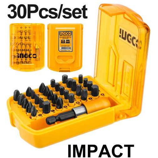 Set 30 Piezas Con 25 Puntas De Impacto Mm Ph1 Sl3 Pz1 T10 H3 S1 Ingco AKSD68303 - MARKEMSTORE