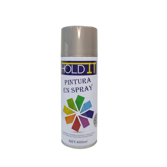 Pintura en Aerosol Alta Temperatura  Color Plata 400  Hold It